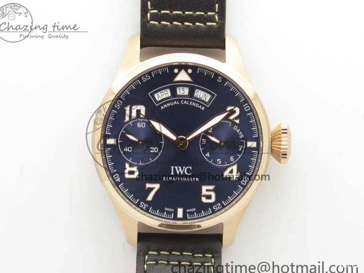 MIROTIME 0302 Big Pilot Real PR IW502701 RG YLF 1:1 Best Edition Blue Dial On Calfskin Strap A Classic 7225